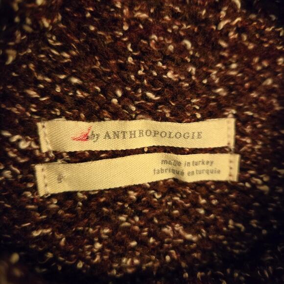 Anthropologie Wool Blend Knit Maxi Turtleneck Tank Sweater Tunic Size S Burgundy - Picture 11 of 13